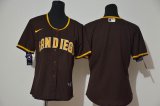 Women Nike San Diego Padres blank brown majestic baseball Jersey-WL