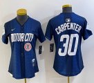 Women Nike Detroit Tigers #30 Kerry Carpenter blue Majestic baseball jerseys city version 03