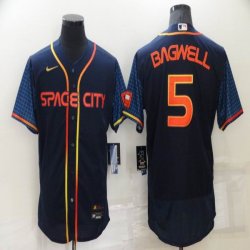 Nike Houston Astros #5 Bagwell dark blue Flexbase Authentic Collection Jersey city version