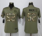 Women Nike Chicago Bears 52 Mack Olive Camo Carson 2017 Salute to Service Elite Player