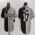 Las Vegas Raiders 17# Davante Adams black gray splits baseball jerseys Joint name-BD