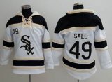 Chicago White Sox #49 Chris Sale white MLB baseball Hooded Sweatshirt