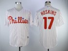 Philadelphia Phillies #17 Rhys Hoskins white majestic baseball jersey