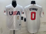 2023 World Cup #0 Adam Ottavino white USA majestic baseball jerseys 04