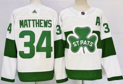 Adidas Toronto Maple Leafs #34 Auston Matthews white green hockey jersey