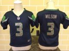 Nike Seattle Seahawks #3 Russell Wilson Game Blue Children NFL Jerseys