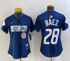 Youth Nike Detroit Tigers #28 Javier Báez blue Majestic baseball jerseys city version 03