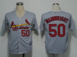 MLB Jerseys St. Louis Cardinals 50 Wainwright Grey Cool Base