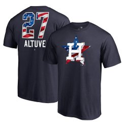 Men\'s Houston Astros Jose Altuve Fanatics Branded Navy 2018 Memorial Day Banner Wave Player T-Shirt