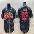 Nike Kansas City Chiefs #87 Travis Kelce gray camo baseball jerseys Joint name-BD