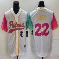 Nike San Diego Padres #22 Juan Soto white red green majestic baseball jerseys 02