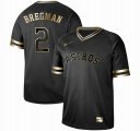 Nike Houston Astros #2 Alex Bregman black gold baseball jersey