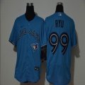 Nike Toronto Blue Jays #99 Hyun-Jin Ryu blue Flexbase Authentic Collection Jersey-WL