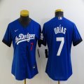 Women New Los Angeles Dodgers #7 Julio Urias blue majestic baseball Jersey