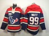 Nike #99 Houston Texans J.J. Watt blue red nfl Hooded Sweatshirt