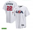 2023 World Cup #22 Clayton Kershaw white USA majestic baseball jerseys