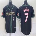 2023 World Cup Mexico #7 Julio Urias black majestic baseball jerseys 150