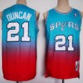 San Antonio Spurs Tim Duncan #21 red green throwback nba basketball jersey-CY