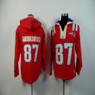 New England Patriots 87 Gronkowski red nfl Hooded Sweatshirt