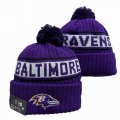 2024 Baltimore Ravens purple white NFL Sports Cuffed Knit Hats 01