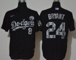 Nike Los Angeles Dodgers #8 and #24 Kobe Bryant black Silver fashion majestic baseball Jersey-WL