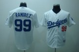 Los Angeles Dodgers 99# RAMIREZ white jersey