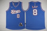 Sacramento Kings #8 Rudy Gay blue nba basketball jersey