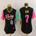 Youth Nike San Diego Padres #7 Ha Seong Kim black green pink MLB Baseball jerseys -BD 03