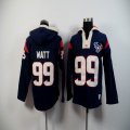 Houston Texans J.J. Watt 99# dark blue nfl Hooded Sweatshirt