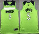 Jordan logo Minnesota Timberwolves #5 Anthony Edwards green basketball jersey-XD