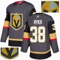 Custom Adidas Vegas Golden Knights #38 Hyka gray hockey Jersey Champion version