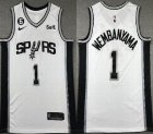 Nike San Antonio Spurs #1 Victor Wembanyama white basketball jersey with 6 patch-XD