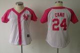 women New York Yankees Robinson Cano 24# white Jersey