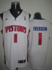 Detroit Pistons 1 Iverson white nba jersyes