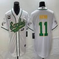 Nike Eagles #11 Carson A.J. Brown white baseball jerseys Joint name-BD 01