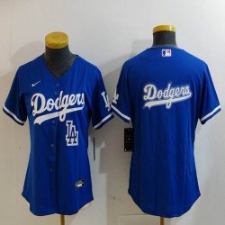 Women Nike Los Angeles Dodgers blue fashion MLB baseball Jersey-Joint name-BD 03