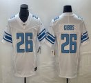 Detroit Lions #26 Jahmyr Gibbs white Nike Vapor F.U.S.E. Limited Jersey -BD