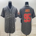 Nike Kansas City Chiefs #95 Chris Jones hemp ash baseball jerseys Joint name-BD