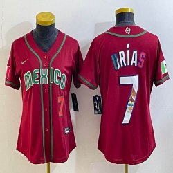 Youth 2023 World Cup Mexico #7 Julio Urias red majestic baseball jerseys 31