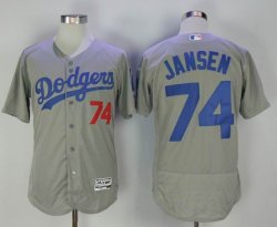 Los Angeles Dodgers 74 Jansen gray Flexbase Authentic Collection Jersey