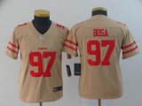 Youth Nike 49ers #97 Nick Bosa nike yellow Color Rush Limited Jersey Inverted version