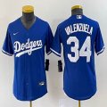 Youth Nike Los Angeles Dodgers#34 Fernando Valenzuela blue majestic baseball jerseys