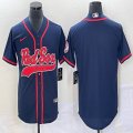 Nike Boston Red Sox blank blue majestic baseball jersey Joint name-BD