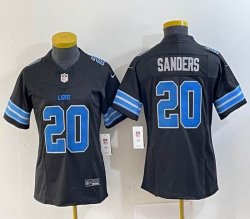 Women Nike Detroit Lions #20 Barry Sanders black Vapor F.U.S.E. Limited Jersey -BD