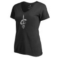 Women's Cleveland Cavaliers Fanatics Branded Black Marble Logo Plus Size V-Neck T-Shirt