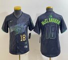 Youth Nike Tampa Bay Rays #18 Shane McClanahan black majestic baseball jersey city version