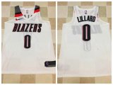 Nike Portland Trail Blazers #0 Damian Lillard white basketball Jerseys