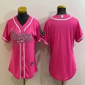 Women Nike Oakland Raiders blank pink baseball jerseys Joint name-BD