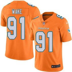 Men Miami Dolphins #91 Cameron Wake Nike orange Color Rush Limited Jersey