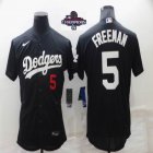 2024 World Series Champions Los Angeles Dodgers #5 Freddie Freeman black Flexbase Authentic Collection Jersey